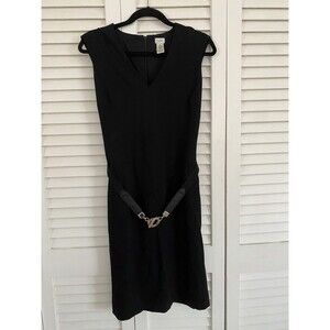 Cache Womens Dress Size 12 Large Black Cocktail Belt LBD